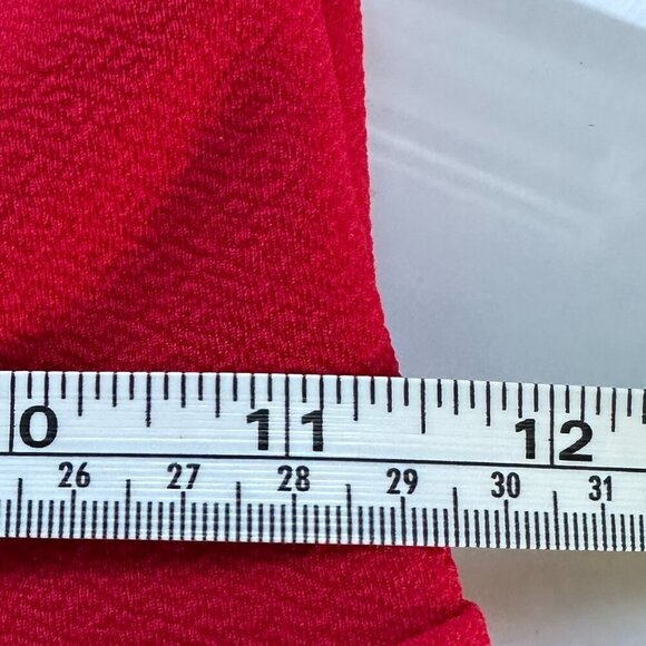 Crave Fame | Red Jumpsuit | Medium | Ruffle Plunge Neckline | Wide Leg - Picture 9 of 16